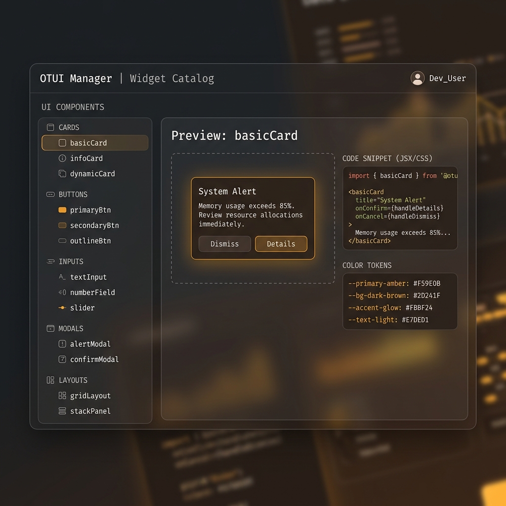 Preview do OTUI Manager